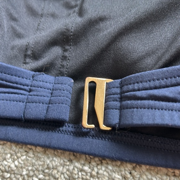 Michael Kors Midnight Blue Halter Bikini top. Darling top with gold MK Emblem. - Picture 5 of 6